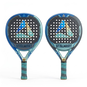Raquette de pickleball robuste, légère, forme standard, technologie carbone 5K, noyau en nid d'abeille, poignée antidérapante, 40 trous, 16 mm, bleue - Product Image 3