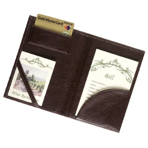 Dossier de menu en cuir avec porte-cartes et porte-billets - Product Image 2