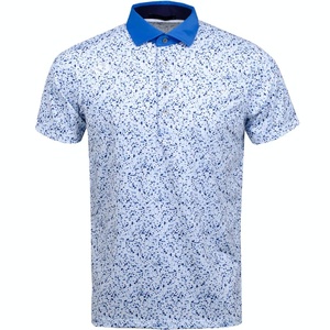 Polo de Manga Corta con Estampado de Puntos Azules para Hombre, Estilo Casual, Corte Regular, 100% Algodón, Tejido Oxford Transpirable - Product Image 6