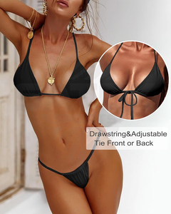 Wholesale Women Custom <b>Bikini</b> Designer Luxury Swimwear Eco-Friendly Breathable Front Two Piece Bathing Suits <b>Sets</b> - Product Image 4