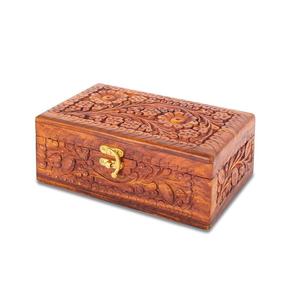 Handmade Hinged Rectangular Wooden Storage <b>Box</b> Foldable Design Adjustable Easy Clean <b>Large</b> Capacity Minimalist for Tableware - Product Image 1