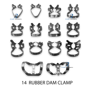 Professional Manual Dental Rubber Dam Kit Isolation <b>Tools</b> Stainless Steel Clamps Punch Forceps Autoclavable Ergonomic Endodontic - Product Image 5