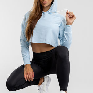 Nouveau design tendance de crop top pour filles, logo personnalisé, sweat-shirts pour femmes, sweat-shirts à capuche courts à la mode pour femmes - Product Image 3