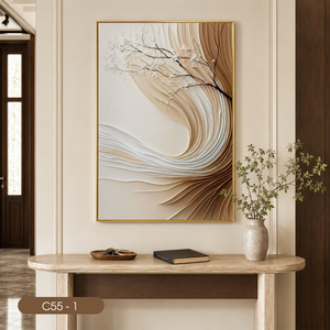 Peinture abstraite premium, art mural floral, œuvre d'art miroir, décoration moderne pour la maison, OEM ODM, fabriqué au Vietnam, marque HALO, modèle C55-1 - Product Image 2