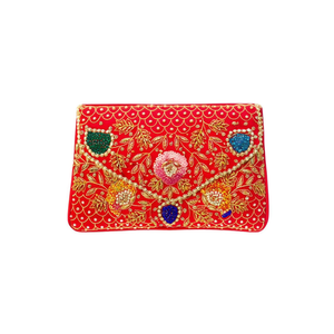 Indian Handmade Luxury Crystal Fashion Accessories Multicolor Beaded Baguette Bag Handle Durable Casual <b>Handbag</b> with Local Styl - Product Image 2