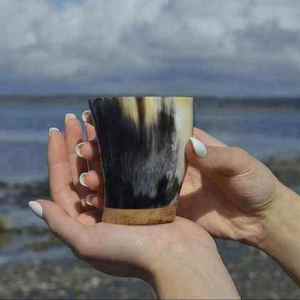 Premium Quality Indian Design Handmade Horn Drinkware Glasses and Buffalo Horn Shot <b>Beer</b> Cup for <b>Beer</b> Mead Drink Horn Glasses - Product Image 1