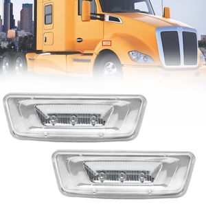 2 luci LED indicatori di direzione laterali con lente trasparente compatibili con Kenworth T680 T880 Peterbilt 576 - Product Image 1