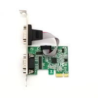 Carte d'extension série PCIE 2 ports, adaptateur de port COM PCI Express vers DB9 série industrielle RS232 pour ordinateur de bureau