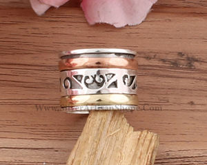 Bague en argent sterling 925 avec serti clos pour le soulagement de l'anxiété et la méditation, idéale pour les occasions festives, bijoux de style classique, vente en gros - Product Image 4