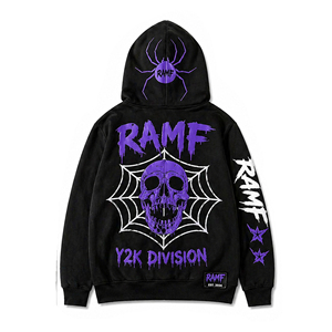 Sweat à capuche personnalisé de haute qualité, écologique, épais, 5XL, unisexe, avec broderie 3D Y2K, 400gsm 500gsm, coupe courte - Product Image 6