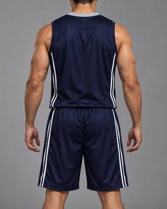 Ensemble de maillot de basket-ball pour hommes Claw Intl, bleu marine, imprimé en sérigraphie, coton respirant, uniforme taille adulte - Product Image 6