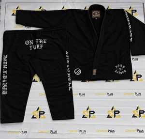 Kimono Personalizado Negro Shoyoroll x Born x Raised, Kimono Blanco para Jiu-Jitsu Brasileño BJJ, 100% Algodón, 440g, Conjunto de Uniforme de Artes Marciales - Product Image 1