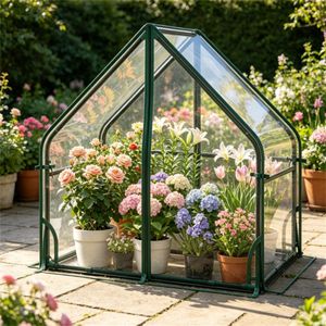Mini serre portable 36'' x 20'' x 34'' en PVC transparent pour plantes, tente de culture, imperméable, résistante au vent, avec cadre métallique et tapis de fond en PE - Product Image 1