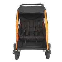 Remolque de Bicicleta para Bebés Gemelos 3 en 1 con Marco de Aluminio TC-2024T, Carrito de Paseo, Freno de Estacionamiento de un Solo Toque, Carga Máxima de 35 kg, Resistente al Agua 600D