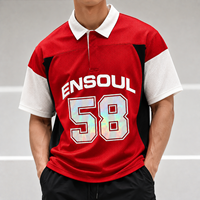 Maillot de football personnalisé à col, T-shirts d'entraînement en mesh à manches courtes imprimés pour hommes, Fabricant de vêtements OEM