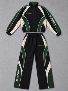 Conjunto Deportivo de Chaqueta y Pantalones con Capucha para Hombre, Estilo Urbano, en Tela de Poliéster/Nylon Sólida, para Minoristas de Ropa Deportiva, Venta al Por Mayor - Product Image 5