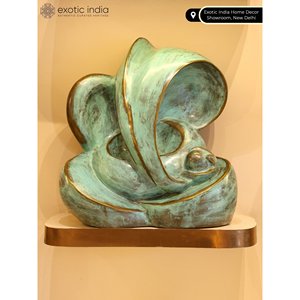 รูปปั้นพระพิฆเนศสีเทอร์ควอยซ์ที่ทันสมัยในทองเหลืองประติมากรรมคลื่นมงคล - Product Image 4