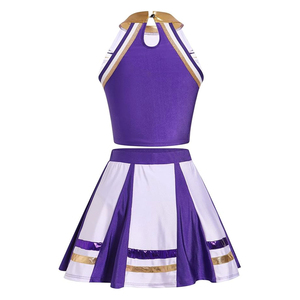 Uniformes de Porristas con Logotipo Personalizado, Conjunto Blanco sin Mangas de Poliéster, Nuevo Estilo, Práctica Escolar, Servicio OEM - Product Image 2