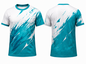 Camiseta Deportiva para Hombre, Manga Corta, Cuello Redondo, Secado Rápido, 100% Poliéster, Tejido de Punto, Estampado por Sublimación, Patrón Geométrico, Corte Regular - Product Image 3