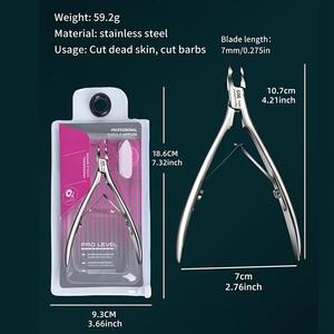 Coupe-cuticules professionnel en acier inoxydable à lame affûtée - Coupe-ongles à double ressort pour manucure et pédicure avec large ouverture de mâchoire - Product Image 5