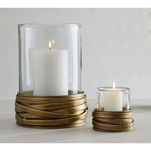Modern Brass Cylinder Candle Holder With Clear Glass Heat Resistant Home Decoration <b>Lantern</b> <b>Hurricane</b> Candle Holder On Sale - Product Image 1
