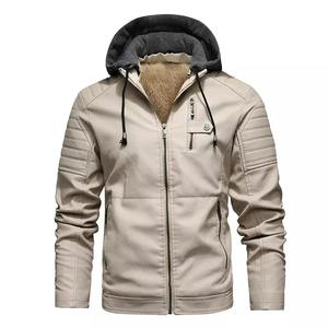 Mens Leather <b>Hoodies</b> Casual Leather Jackets Designed For Streetwear Daily Use With Soft Finish And Relaxed Comfortable Fit Wear - Product Image 5