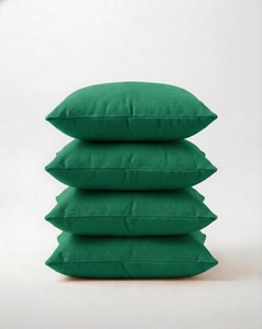 Solid Green cotton cushion cover high quality soft decorative <b>pillow</b> cover living room <b>sofa</b> bed home furnishing textile product - Product Image 3