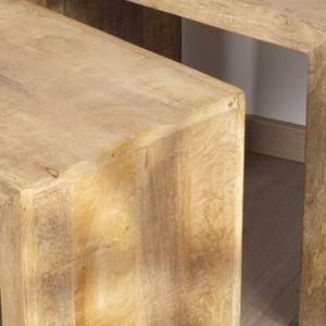 Vandana Crystal Detail <b>Set</b> of two nesting <b>side</b> <b>tables</b> in mango wood with clean lines Manoha - Product Image 3