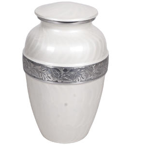 Finition Urne légère de qualité durable blanche Urne funéraire en métal de style américain classique pour les cendres pour l'urne commémorative de souvenirs - Product Image 1