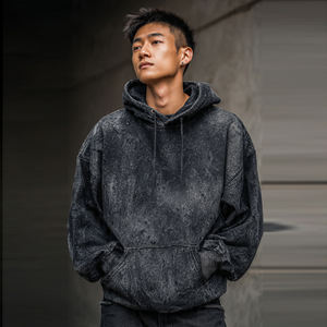 Sudadera con capucha vintage lavada para hombre, estilo holgado con hombros caídos, para invierno - Product Image 3