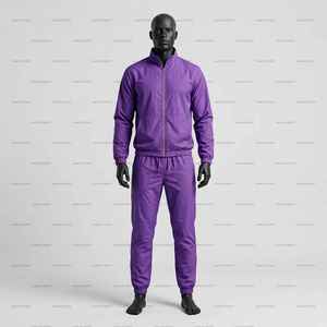 OEM Custom Men's <b>Reflective</b> Zipper 100% Nylon Polyester Windbreaker Tracksuit with Hood <b>Jacket</b> and Pants Set - Product Image 4