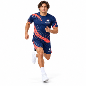 Tenue de football personnalisée, maillot et short respirants, séchage rapide, anti-UV, 100% polyester sublimé, entraînement d'équipe pour hommes - Product Image 6