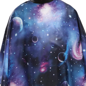 Cape de coiffure professionnelle RAMAFHH MEDAX Galaxy Print à manches longues en pongé, résistante à l'eau et confortable pour la coupe de cheveux en salon - Product Image 4