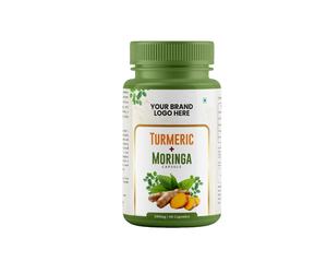 60 Comptes GMP Certifié Biologique Curcuma Moringa Capsules Extrait De Plantes Mélange De Superaliments Verts Complément Alimentaire À Base De Plantes - Product Image 1