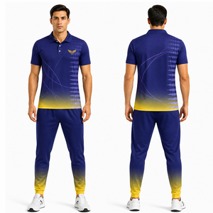 ชุดคริกเก็ตแบบกำหนดเองสำหรับผู้ชาย เสื้อเจอร์ซีย์และกางเกงคริกเก็ตแบบซับลิเมชั่น แห้งเร็ว ระบายอากาศได้ดี ชุดคริกเก็ตสำหรับทีม - Product Image 1