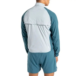 OEM Custom Men's <b>Reflective</b> Two-Piece Track Suit Hooded Windbreaker Jacket with Nylon Zipper Casual Solid Short Sweatsuit - Product Image 4