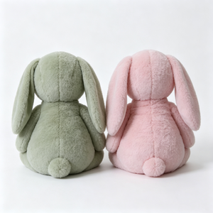 ตุ๊กตากระต่ายหูพลิ้วแบบคู่ 2 ตัว สีเขียวเซจและสีชมพูอ่อน ตุ๊กตากระต่ายนั่งคู่ - Product Image 5