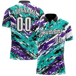 Polo Personalizado con Diseño de Pantera Negra Morada para Hombre, Manga Corta, Impresión Digital, Secado Rápido, Estilo Deportivo, Jersey de Equipo - Product Image 4