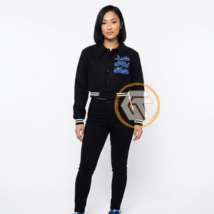 เสื้อแจ็กเก็ตทีมโรงเรียน Zeta phi Beta ผ้าคอตตอนปักลายมีตัวอักษรระบายอากาศ - Product Image 2