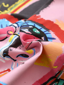 Camiseta de Mujer con Diseño Abstracto de Arte Pop, Color Gris Carbón, Corte Holgado, Gráficos Neón, Estilo Urbano, Verano 2026 - Product Image 5