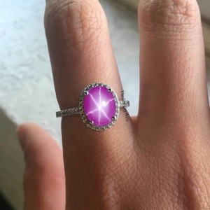Anillo de rubí estrella, plata de ley 925, anillo de estrella rosa, anillo de rubí estrella Lindy, anillo hecho a mano, hermosos anillos, anillo de compromiso para mujer - Product Image 5