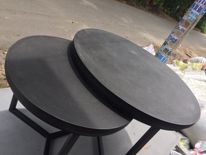 Table à manger ronde à cadre en métal d'usine avec dessus en béton de marbre utilisation de salon de maison disponible e Grcconcretefurniturevietnam.com - Product Image 2