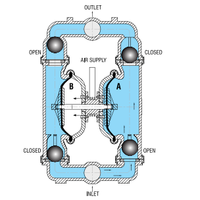 Pompes chimiques pneumatiques à membrane en acier inoxydable haute pression auto-amorçantes pour le nettoyage industriel 135 L/min