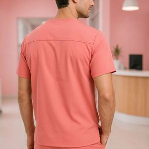 <b>Doctor</b> Scrub Uniform <b>Set</b> Unisex Breathable V Neck Polyester Spandex Cooling Breathable Workwear - Product Image 3