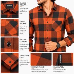 Camisas de Franela a Cuadros de Algodón para Hombre, Manga Larga, Diseño Personalizado al por Mayor - Product Image 5