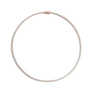 Collares Clásicos de Tenis de Oro Sólido 10K 14K 18K Amarillo/Blanco/Rosa con Diamante Cultivado en Laboratorio de 6 Quilates, Corte de 4 Puntas, 17 Pulgadas, Minimalista - Product Image 5