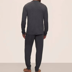 Modal Long PJ <b>Set</b> <b>for</b> <b>Men</b> Long Sleeve Two Piece Loungewear Organic Jersey <b>Men's</b> <b>Pajamas</b> Custom Pijama Oversized - Product Image 6