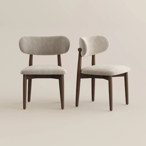 Silla de Comedor Moderna de Madera de Teca Estilo Mid-Century Jullie con Altura Ajustable y Asiento Tapizado en Microfibra para Muebles de Comedor - Product Image 2