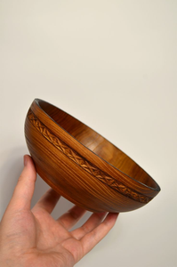 Grand saladier rond en bambou naturel 100% fait main, poli, écologique, Inde, pour la vente en gros - Product Image 2