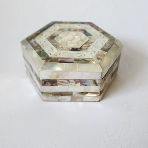 Boîte à bijoux de haute qualité en MDF avec incrustation de nacre et velours pour l'emballage de montres et de bagues, fabriquée en Inde, pour usage domestique - Product Image 1